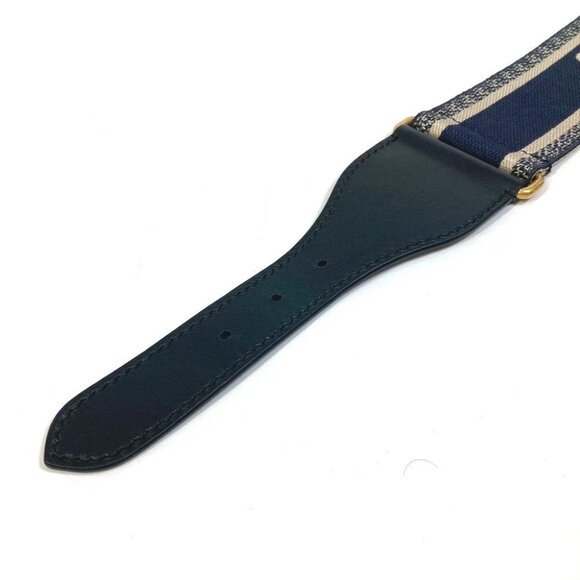 Dior B0003CBTE_M928 CDHardware Embroidered Canvas logo belt Navy x Beige main image 5